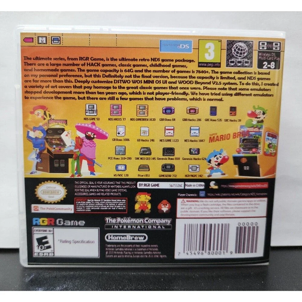 7800 in 1 Video Game Cart Console Cartridge For Nintendo DS SNES 3DS GBA GBC